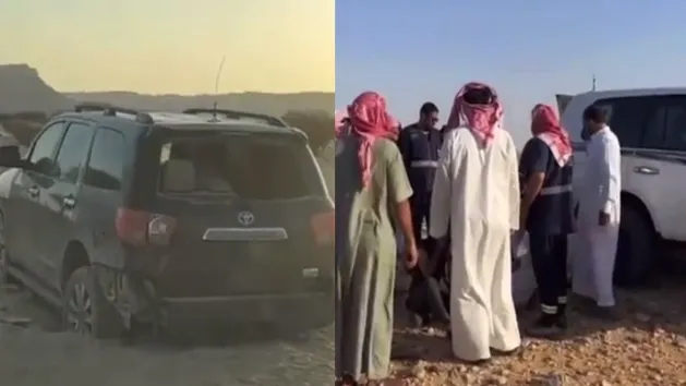  لحظات مؤثرة بعد العثور على مفقودين وسط الصحراء..فيديو